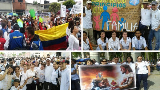 Los colombianos salieron a marchar por la defensa de la familia
